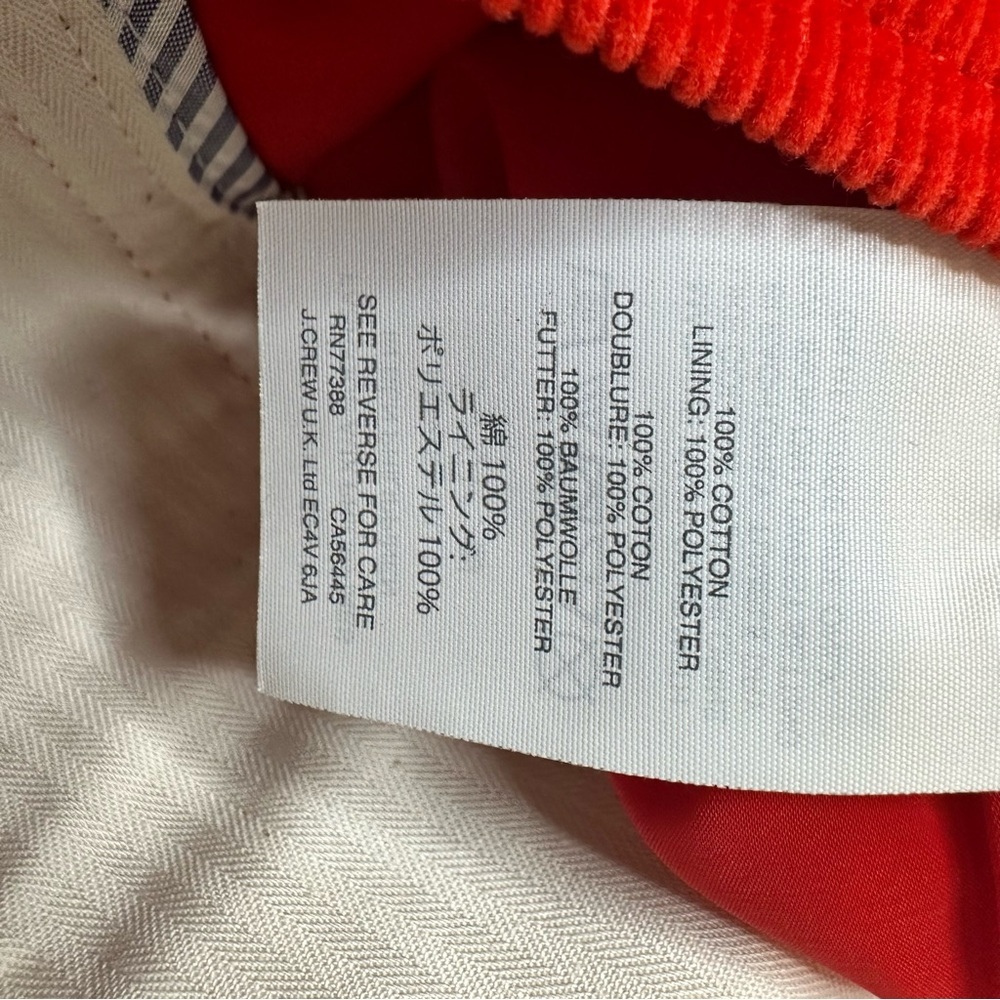 NWT J. Crew Mini Skirt Corduroy Sunset Red Gold 100% Cotton Size 4 - Picture 9 of 13